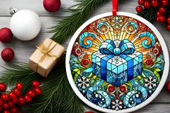 Round Christmas Ornament Sublimation|Clipart Product Image 1