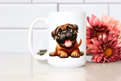 Crazy Watercolor Bullmastiff with Popping Eyes | Sublimation Product Image 2