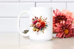 Vibrant Bouquet Gold Foil Clipart Product Image 2
