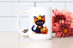 Simple Watercolor Vibrant Baby Black Cat Product Image 2