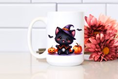 Simple Watercolor Vibrant Baby Black Cat Product Image 2