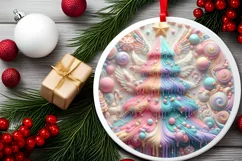 Round Christmas Ornament Sublimation|Clipart Product Image 1