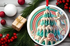 Round Christmas Ornament Sublimation|Clipart Product Image 1