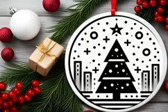 Round Christmas Ornament Sublimation|Clipart Product Image 2