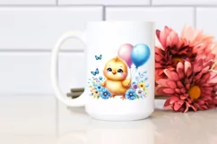 Colorful Baby Chicken Balloons Clipart Product Image 2