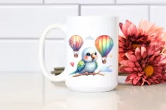 Colorful Watercolor Baby Parrot Clipart Product Image 2