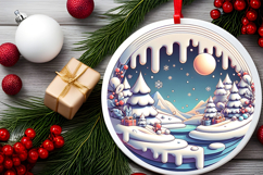 Round Christmass Ornament PNG Product Image 2