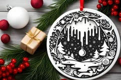 Round Christmas Ornament Sublimation|Clipart Product Image 2