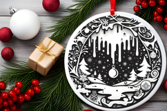 Round Christmass Ornament PNG Product Image 2