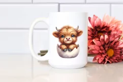 Cute Baby Highland Cow Smiling and Sitting in Pocket Product Image 2