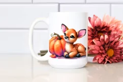 Vibrant Baby Elk with Pumpkin | Clipart Product Image 2