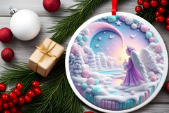 Round Christmass Ornament PNG Product Image 2