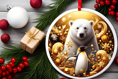 Round Christmass Ornament PNG Product Image 2