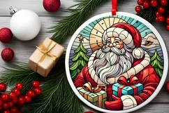 Round Christmas Ornament Sublimation|Clipart Product Image 1
