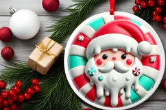 Round Christmas Ornament Sublimation|Clipart Product Image 1