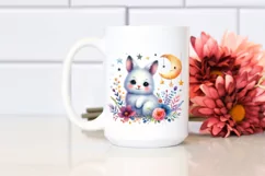 Colorful Baby Arctic Hare Moon Stars | Sublimation | Clipart Product Image 2