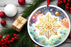 Round Christmas Ornament Sublimation|Clipart Product Image 2