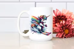 Colorful Skis Unicorn PNG Product Image 2