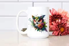Vibrant Owl with Flowers PNG Product Image 2