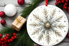 Round Christmas Ornament Sublimation|Clipart Product Image 2