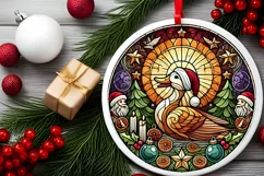 Round Christmas Ornament Sublimation|Clipart Product Image 1