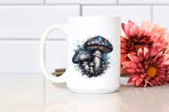 Detailed Shiny Mushroom Watercolor Splash PNG Product Image 2