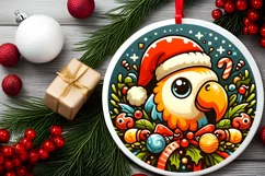 Round Christmas Ornament Sublimation|Clipart Product Image 2