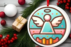 Round Christmas Ornament Sublimation|Clipart Product Image 2