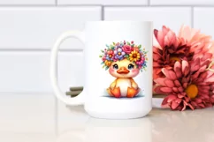 Cute Duck with Flower Crown PNG Product Image 2