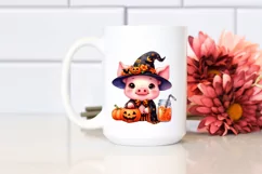 Vibrant Halloween Baby Pig Scenery | Clipart Product Image 2