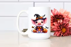 Vibrant Halloween Baby Pig Scenery | Clipart Product Image 2