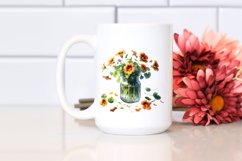 Colorful Jar with Nasturtium | Clipart Product Image 2