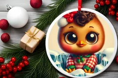 Round Christmas Ornament Sublimation|Clipart Product Image 2