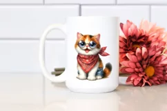 Cat Sitting with Bandana and Fancy es | Sublimation | Product Image 2