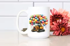 Vintage Excavator Watercolor PNG Product Image 2
