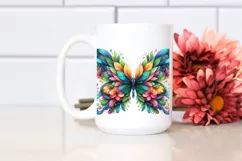 Vibrant Butterfly with Flowers PNG Product Image 2