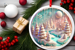 Round Christmass Ornament PNG Product Image 2