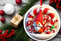 Round Christmas Ornament Sublimation|Clipart Product Image 2