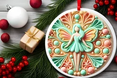 Round Christmas Ornament Sublimation|Clipart Product Image 1