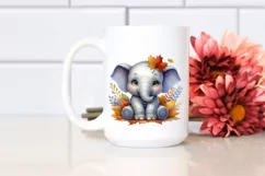 Funny Cute Baby Elephant | Sitting Clipart Product Image 2