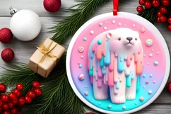 Round Christmas Ornament Sublimation|Clipart Product Image 2
