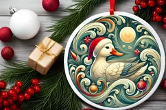 Round Christmas Ornament Sublimation|Clipart Product Image 2