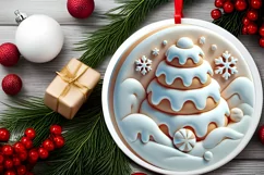Round Christmas Ornament Sublimation|Clipart Product Image 1