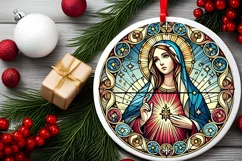 Round Christmas Ornament Sublimation|Clipart Product Image 1