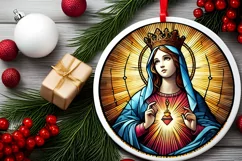 Round Christmas Ornament Sublimation|Clipart Product Image 1