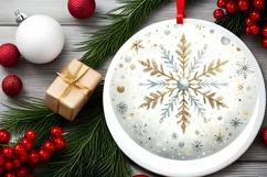 Round Christmas Ornament Sublimation|Clipart Product Image 2