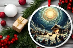 Round Christmas Ornament Sublimation|Clipart Product Image 2