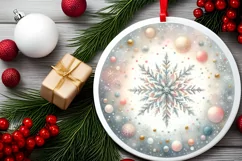 Round Christmas Ornament Sublimation|Clipart Product Image 2