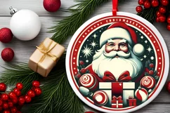 Round Christmas Ornament Sublimation|Clipart Product Image 2