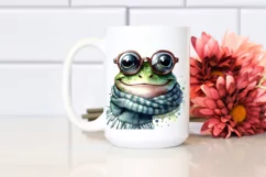 Whimsical Frog Portrait Smiling Watercolor | Sublimation Product Image 2